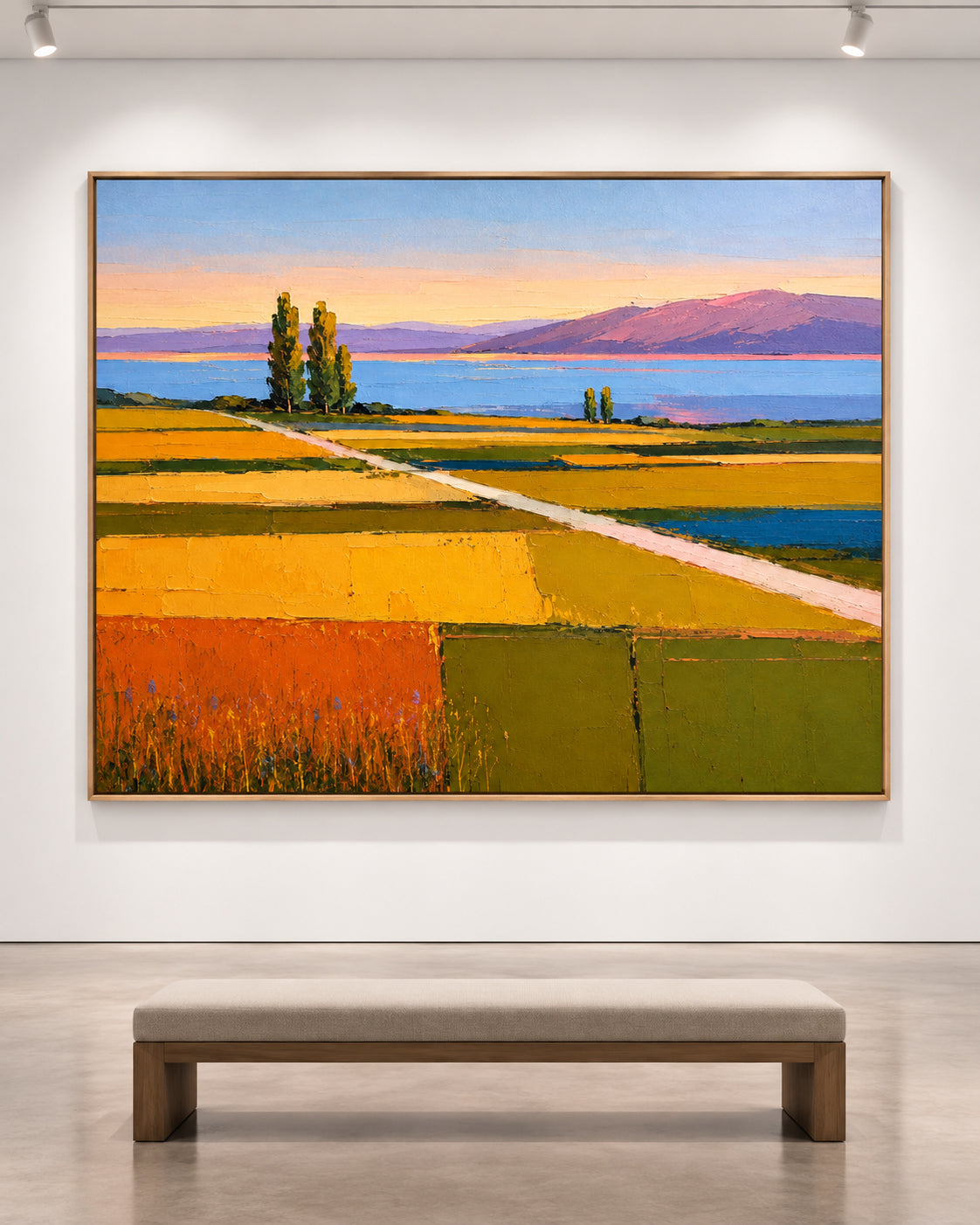 Impressionist Style Textured Canvas Painting Vibrant Autumn Colors Decor