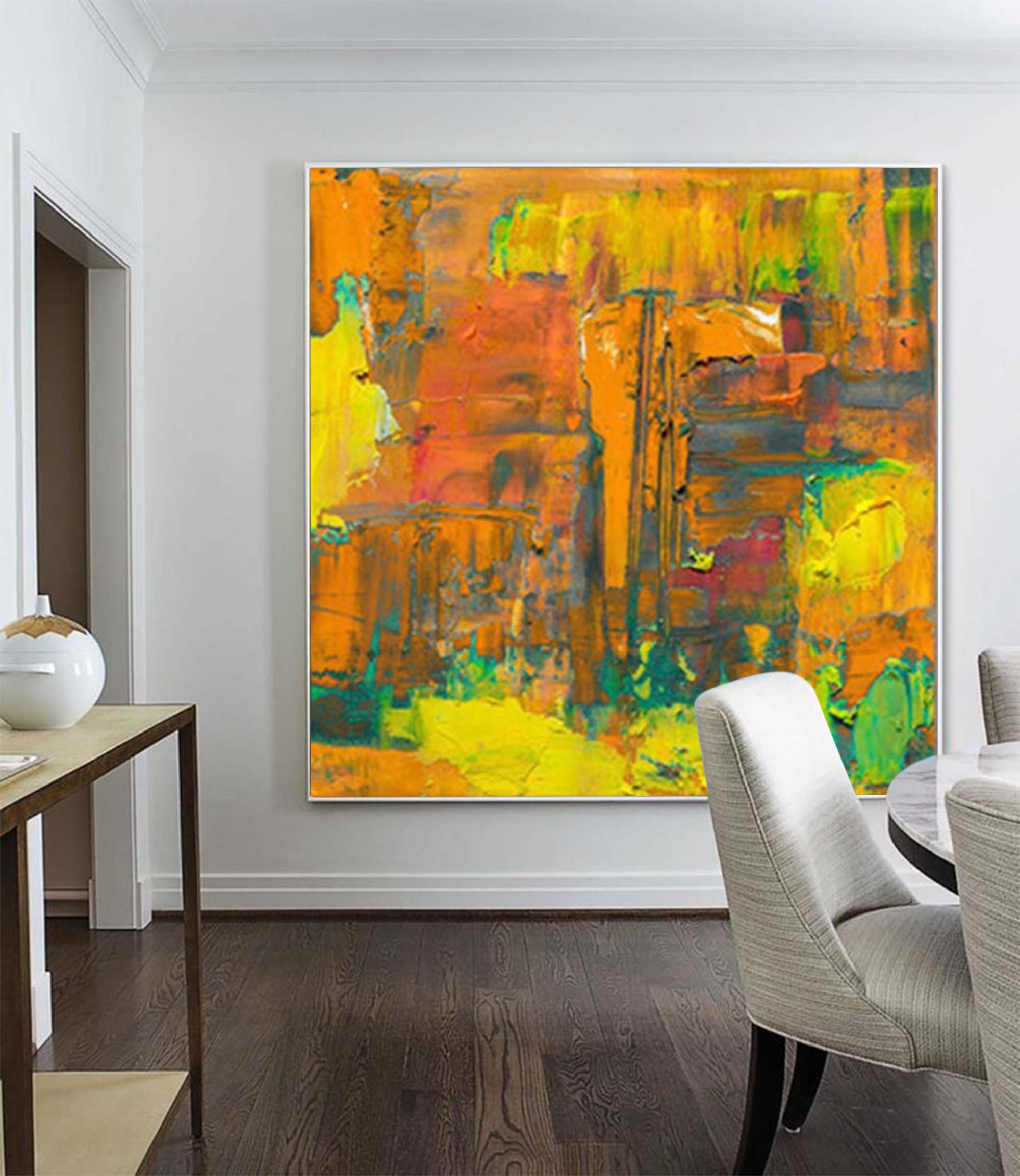 Texture Original Abstract Oil Painting On Canvas Yellow Abstract Acrylic Painting Wall Art Modern Abstract Art Home Decor