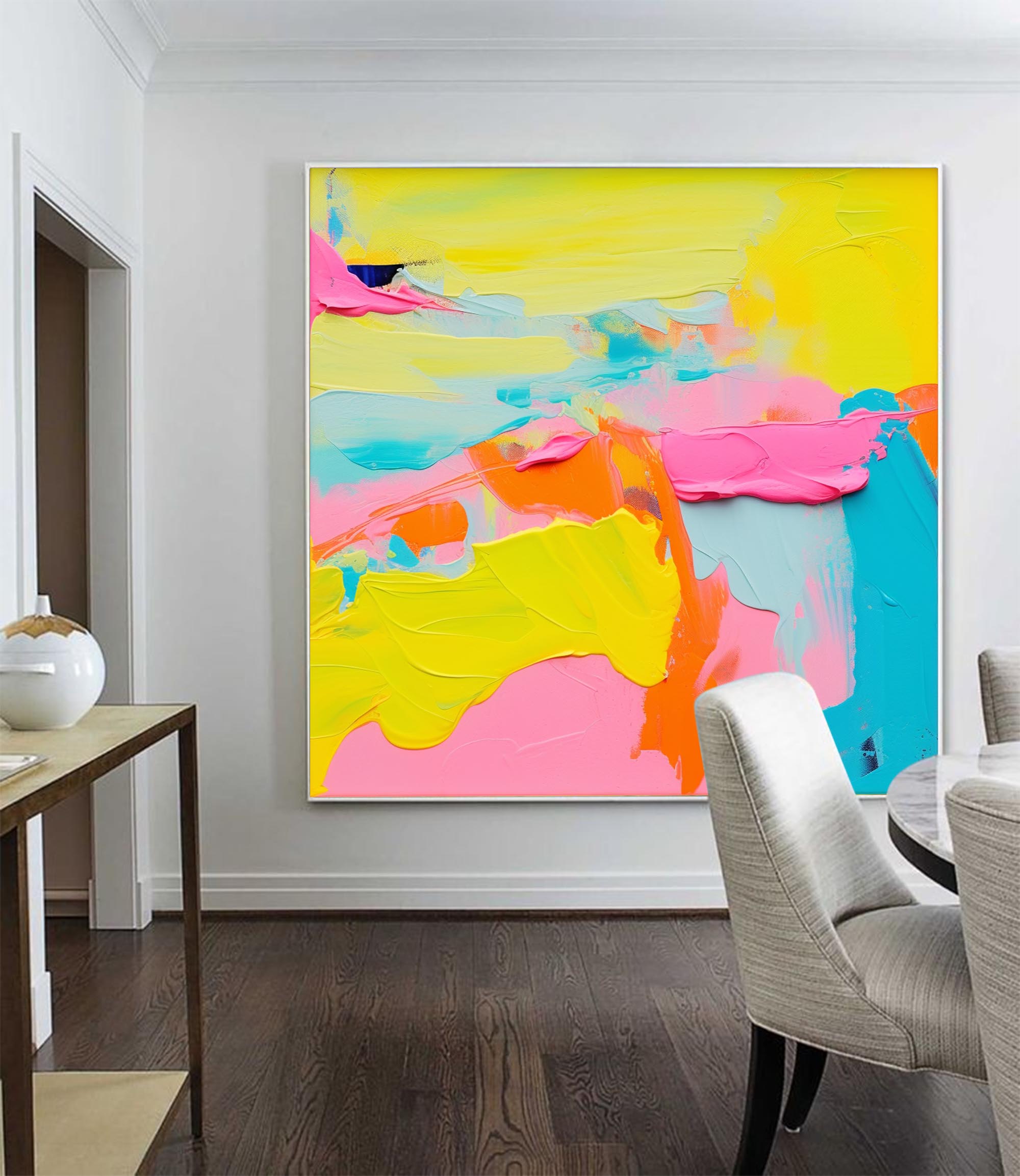 Vibrant Colorful Abstract Oil Painting On Canvas Modern Wall Art Large Original Color Acrylic Painting Home Decor