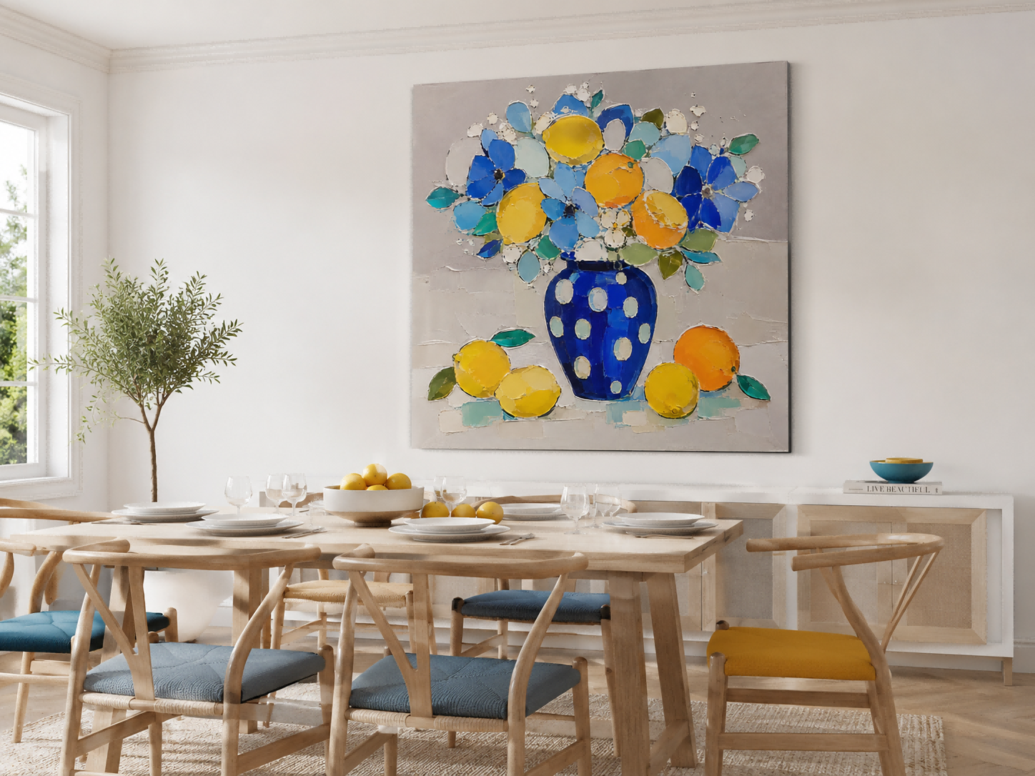 Abstract Impasto Floral Painting With Bold Textured Brushstrokes