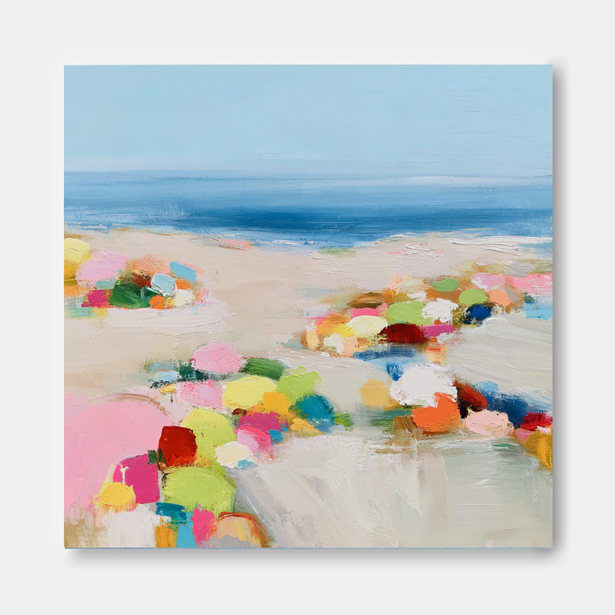 Cheerful Abstract Seascape Art Bright Colors For A Lively Home Interior