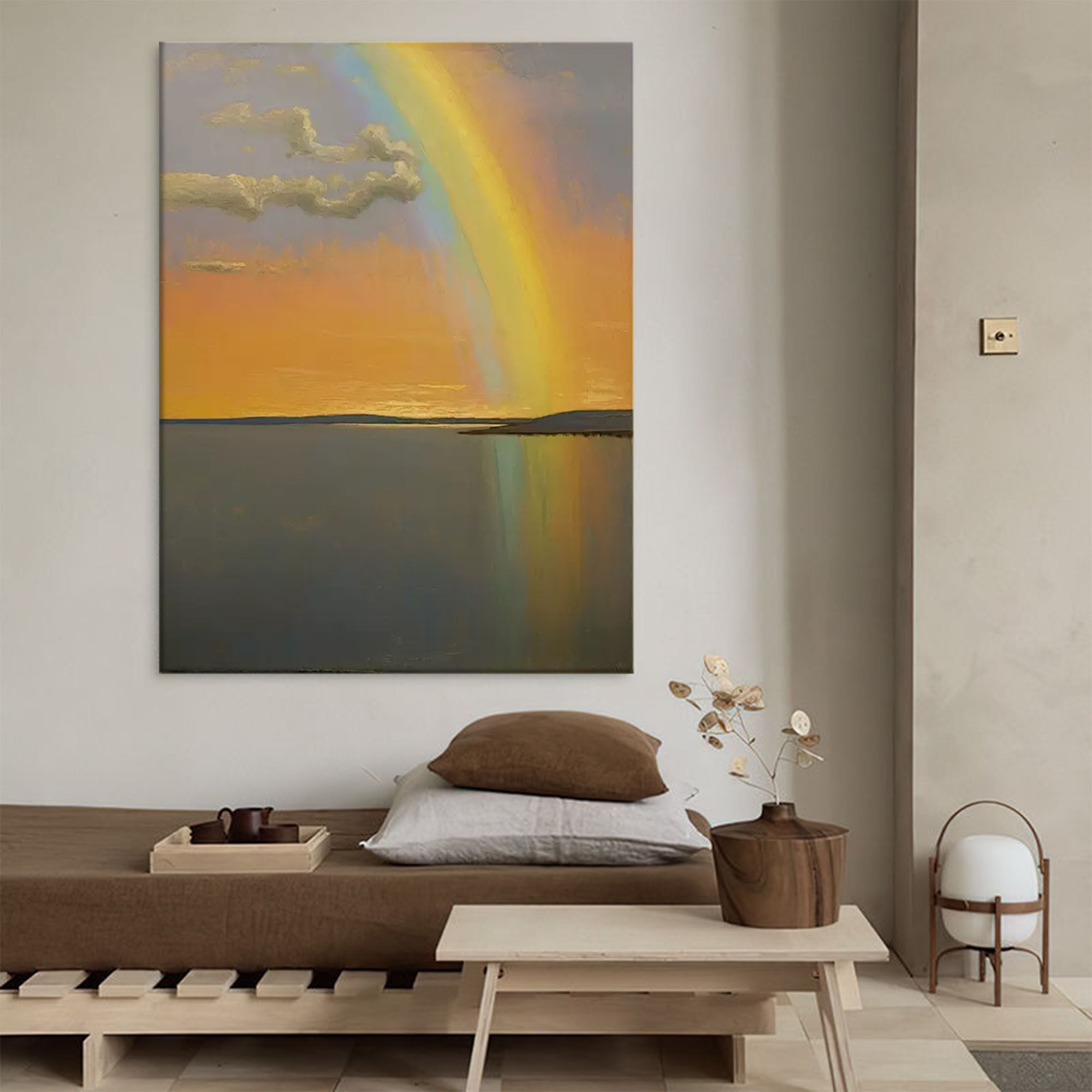 Rainbow Abstract Modern Wall Art Acrylic Painting Large Texture Landscape Oil Painting Home Decoration