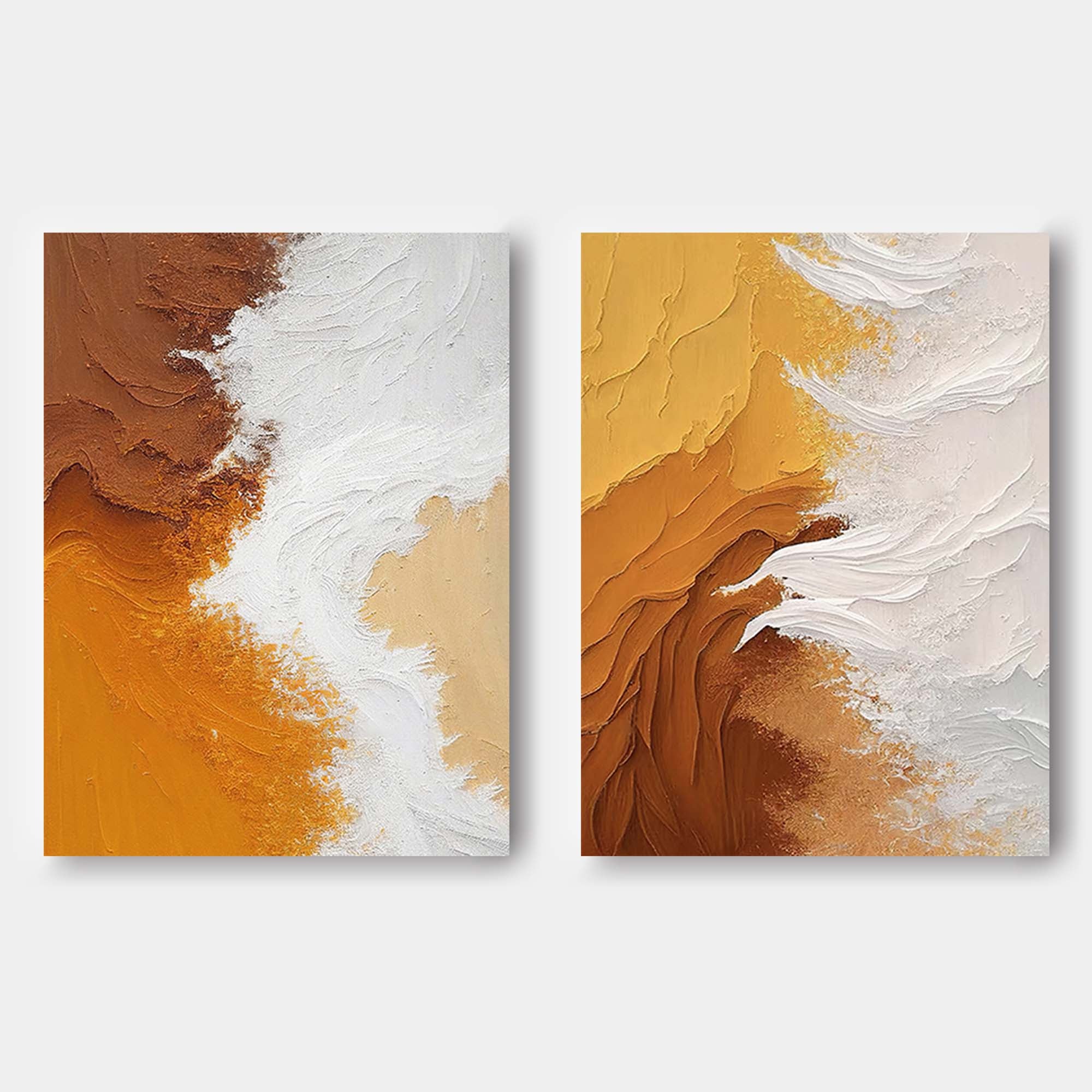 Set of 2 Large Abstract Oil Painting Modern Wall Art Original Texture Oil Painting Living Room Decor