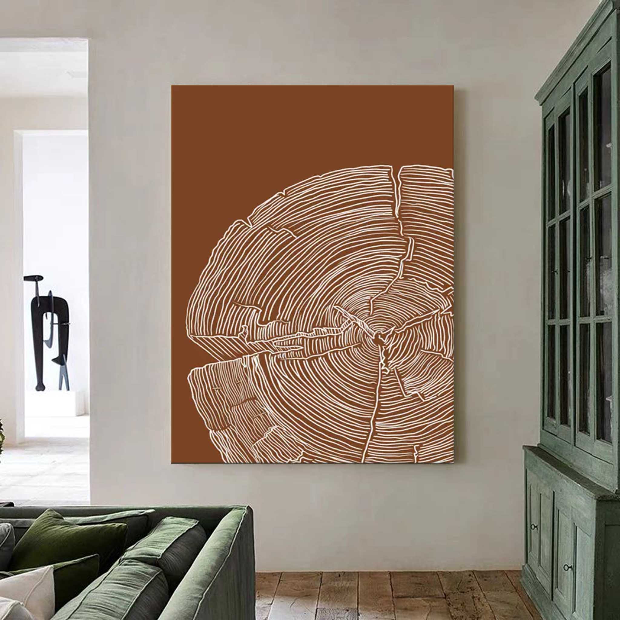 Brown Modern Wall Art Large Original Graffiti Petal Texture Abstract Oil Painting On Canvas For Living Room