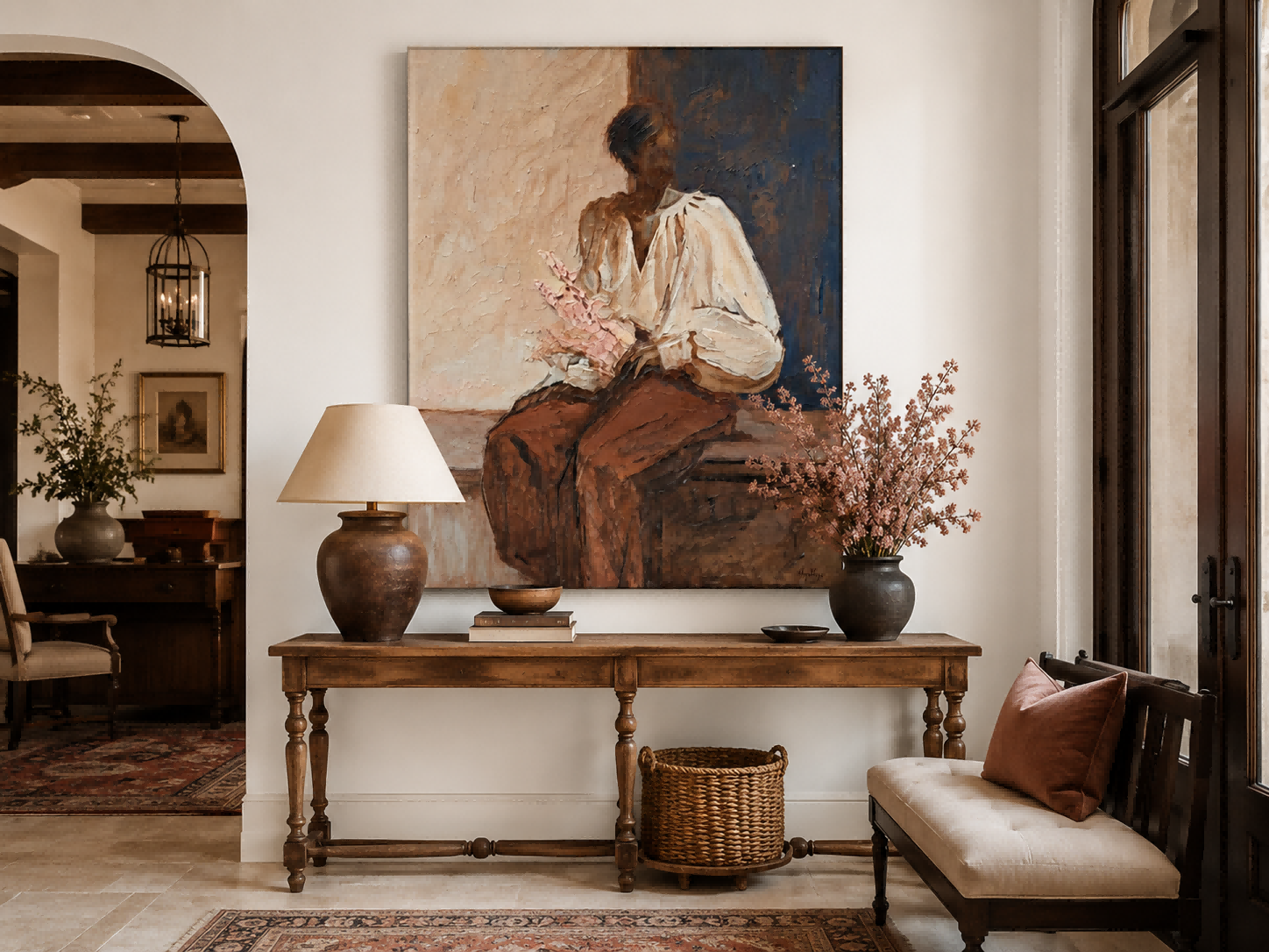 Expressive Figure Painting Capturing Solitude And Reflection For Wall Art