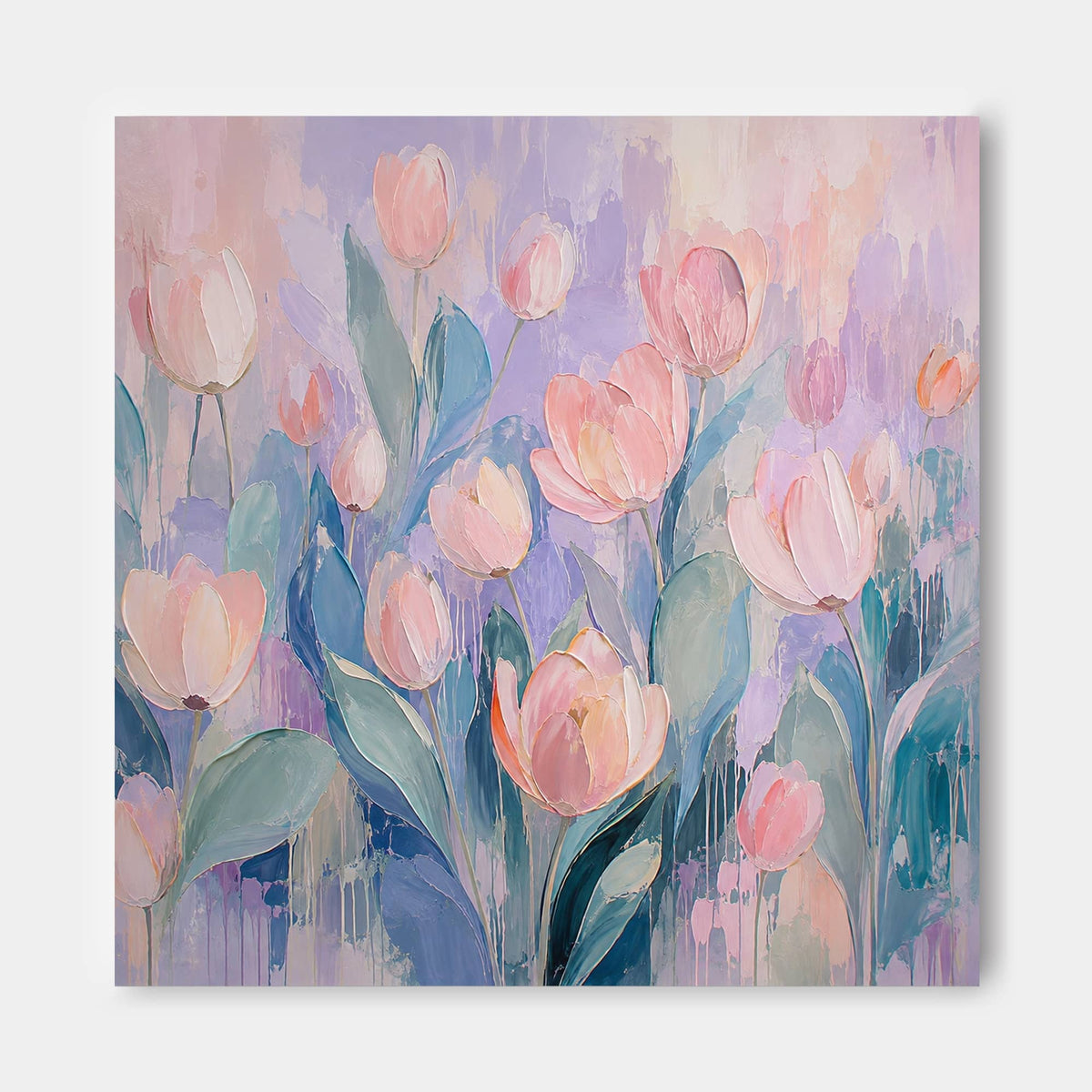 Luxury Floral Wall Art For Living Room Soft Pink And Lavender Decor