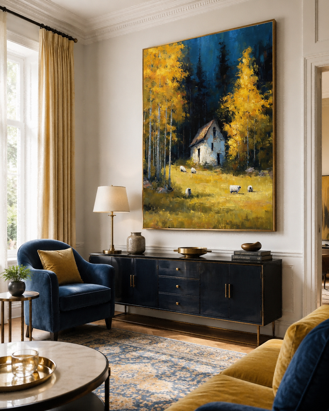 Impressionist Farmhouse Art With Rich Texture And Warm Colors For Wall Decoration