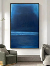 Blue Large Abstract acrylic painting Texture Minimalist Oil Painting On Canvas Original Wall Art Home Decor