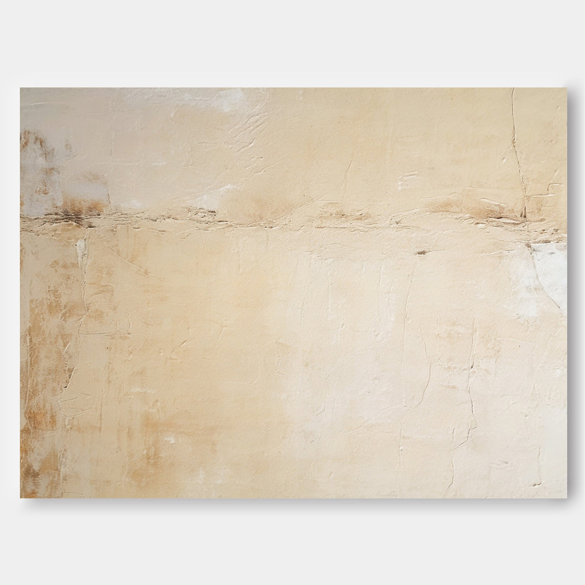 Original Beige Minimalist Abstract Acrylic Painting Framed Large Wall ...