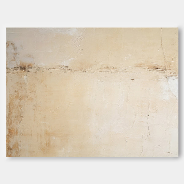 Original Beige Minimalist Abstract Acrylic Painting Framed Large Wall Art Texture Abstract Oil Painting Home Decor