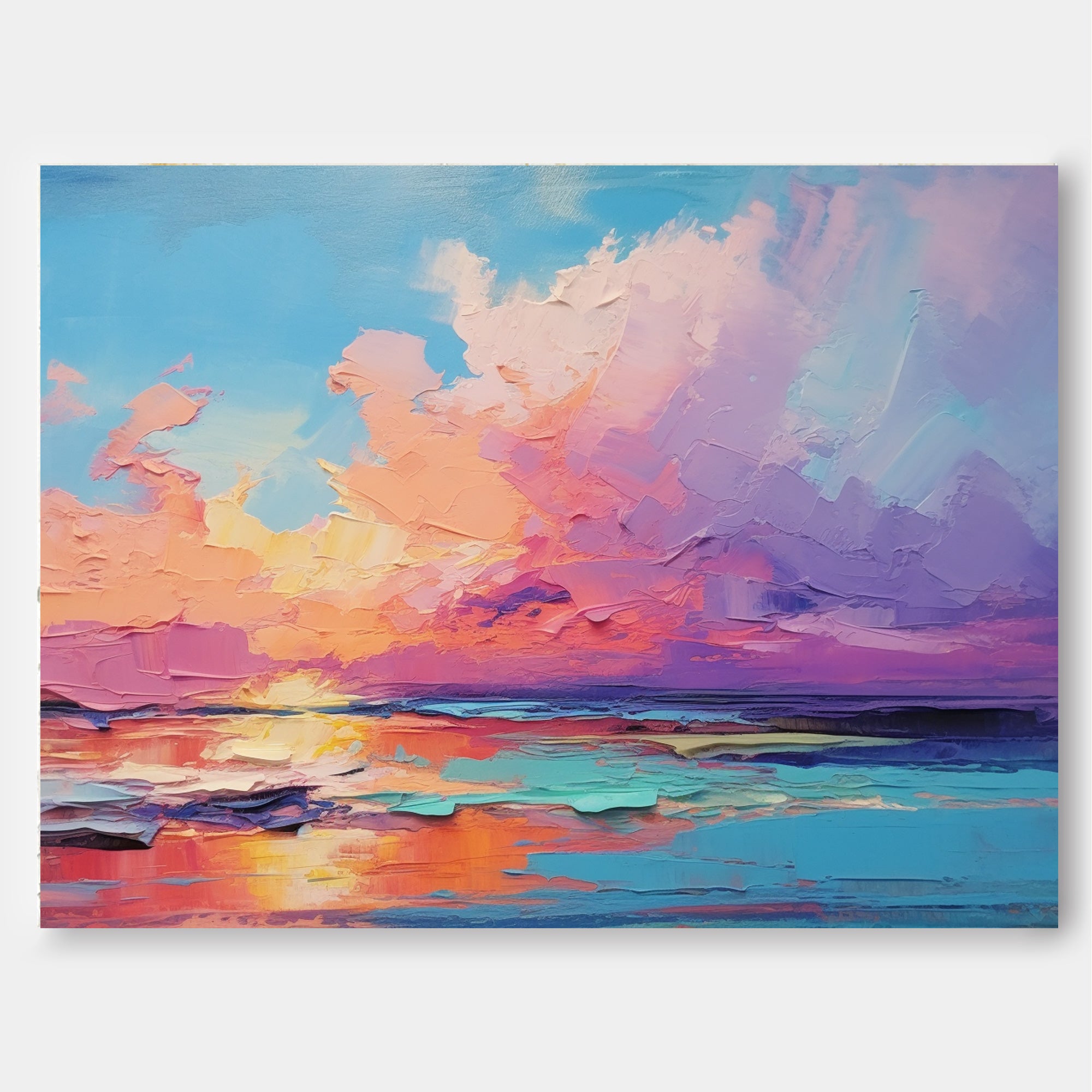 Modern Abstract Landscape Oil Painting On Canvas Bright Landscape Large Original Sunset Wall Art Home Decor