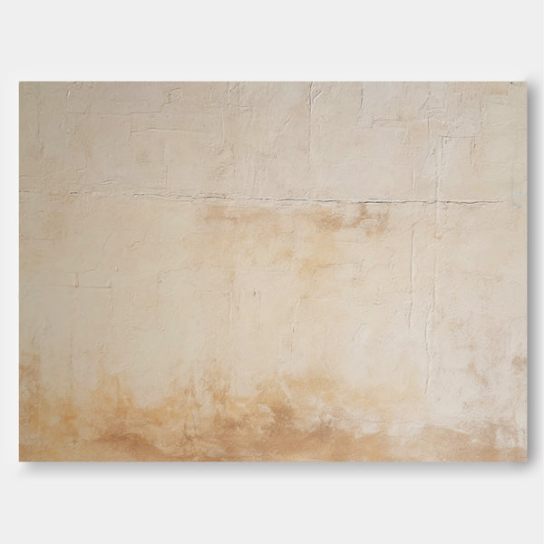 Large Abstract acrylic painting Original Wall Art Texture Beige Minimalist Oil Painting On Canvas For Living Room