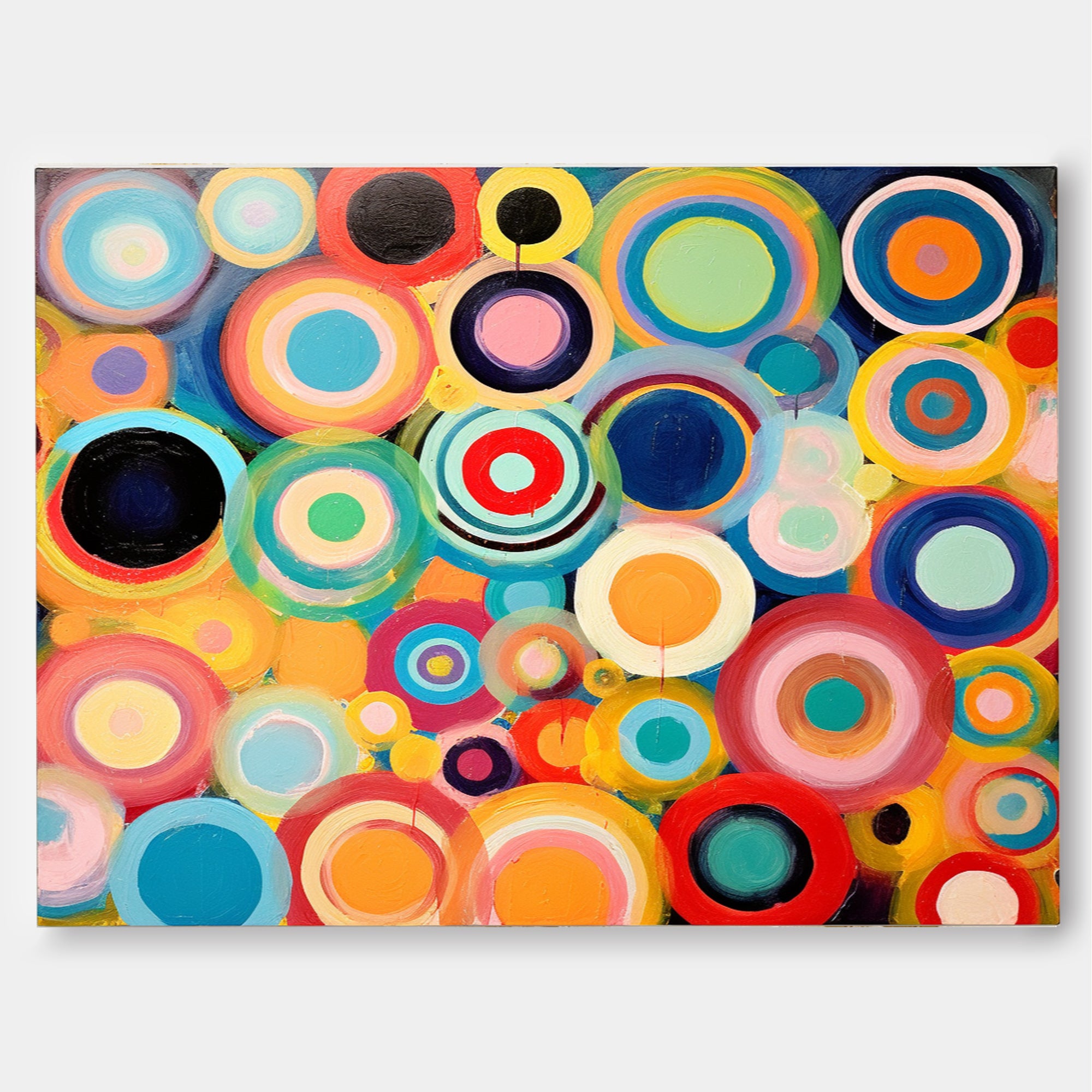 Modern Acrylic Painting Large Abstract Circle Oil Painting Original Wall Art Home Decoration