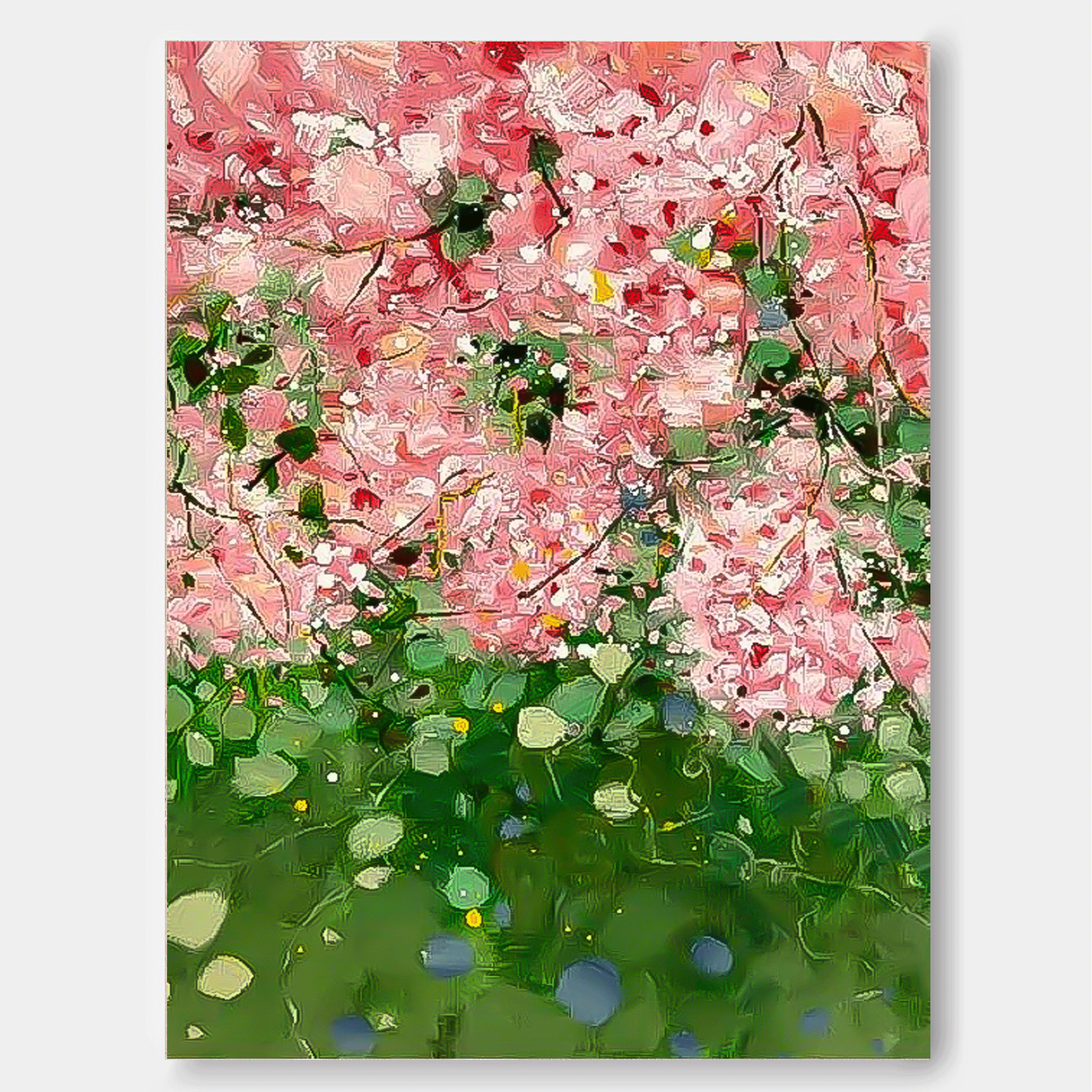 Original Modern Pink Flower Artwork Abstract Hand Painted Oil Painting On Canvas Large Floral Wall Art Home Decor