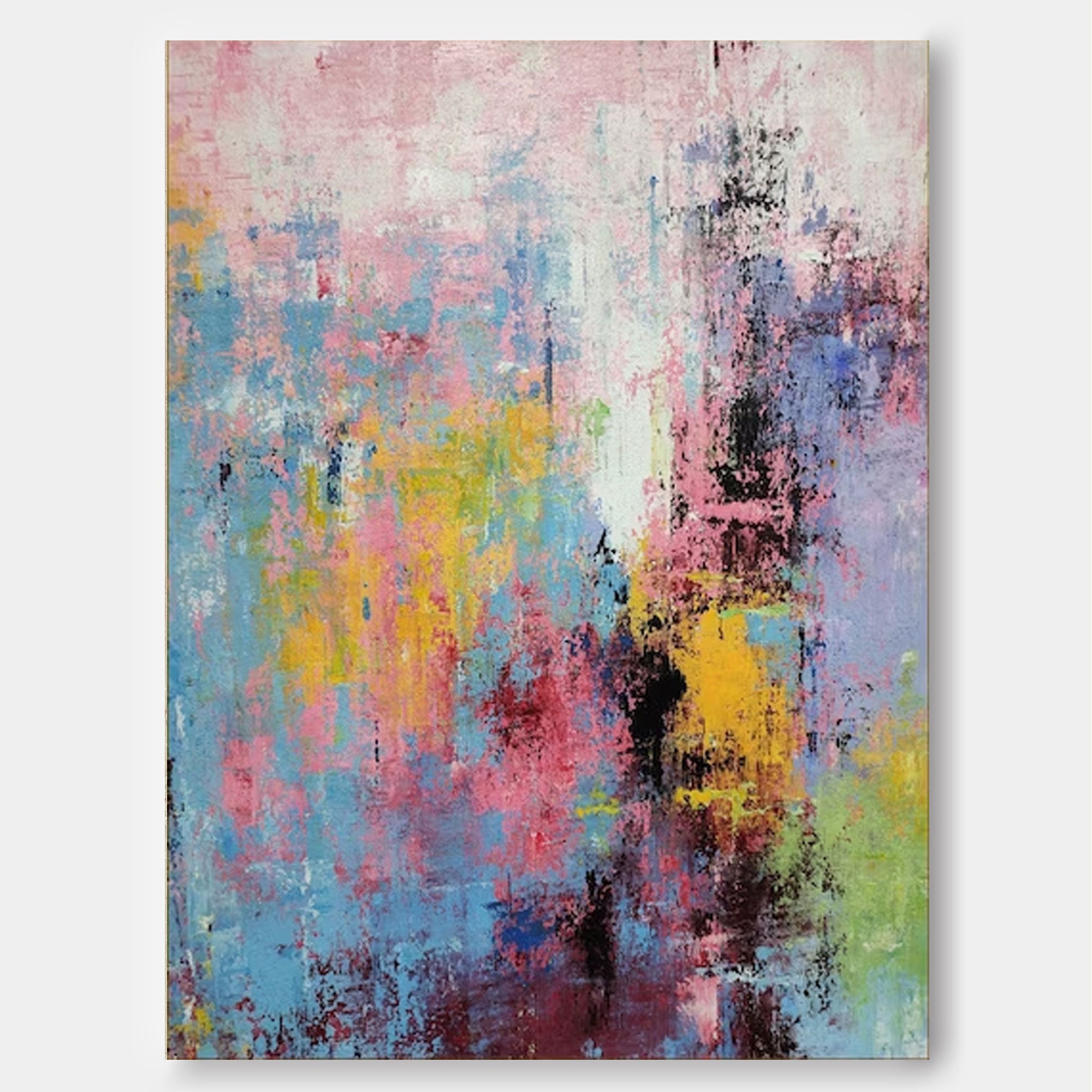 Multicolour Abstract Painting Large Pink Abstract Painting On Canvas Modern Abstract Painting Multicolour Wall Art