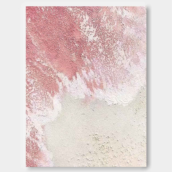 Original Abstract Beach Oil Painting On Canvas Large Pink Ocean Wall Art Handmade Texture Artwork Home Decor