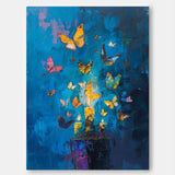 Original Artwork Abstract Still Life Painting Butterfly By Candlelight Acrylic Painting On Canvas For Living Room