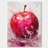 Abstract Still Life Painting On Canvas Large Apple Original Artwork Color Fruit Acrylic Painting Gift