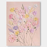 Modern Flowers Minimalist Oil Painting On Canvas Large Texture Flowers Acrylic Painting Original Flowers Wall Art Home Decor 