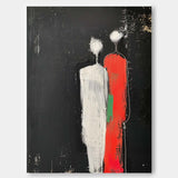 Minimalist Character Silhouette Original Wall Art Large Figure Painting Abstract Artwork For Living Room