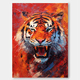 Impressionist Bright Tiger Canvas Oil Painting Original Tiger Canvas Wall Art Texture Modern Animal Oil Painting Home Decor