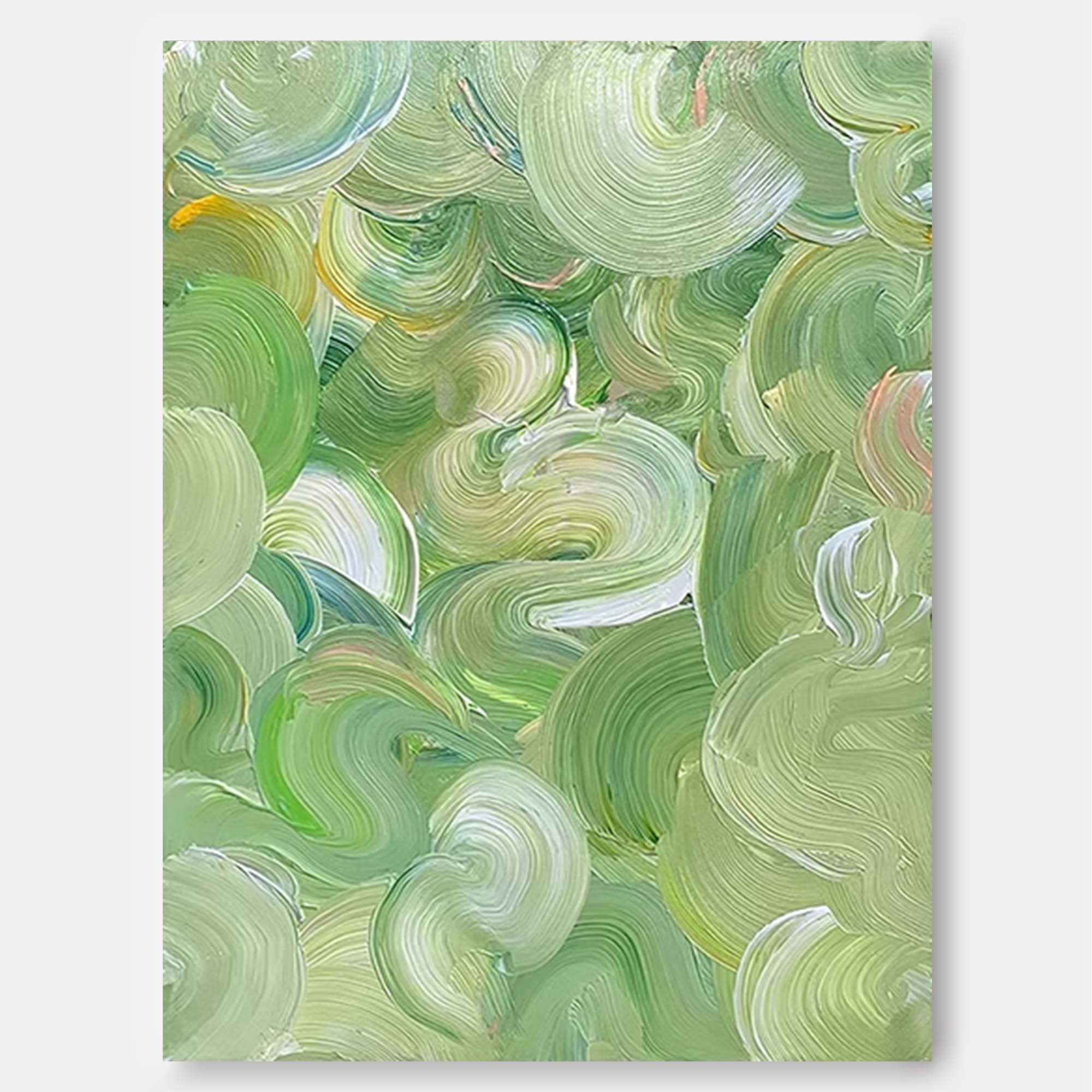 Green Abstract Oil Painting Canvas Large Original Acrylic Painting Living Room Modern Wall Art