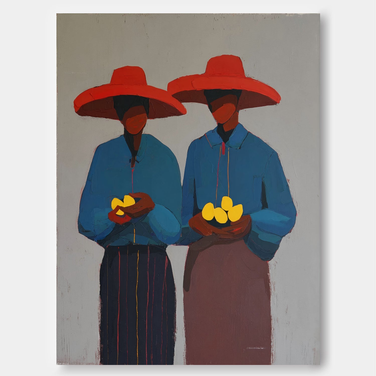 Original Oil Painting Of Two Figures Modern Abstract Decorative Wall Art Unique Figurative Home Decor Gift