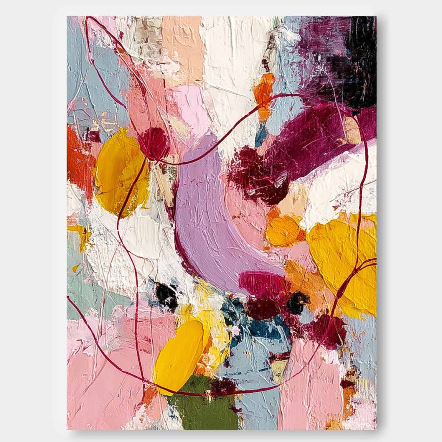 Original Scraper Oil Painting Color Texture Acrylic painting Abstract Large Graffiti Wall Art Fashion Art