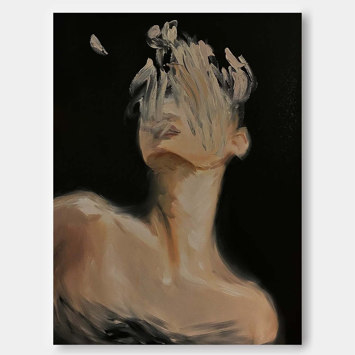 Original Vague Texture Girl Wall Art Abstract Figure oil Painting On ...
