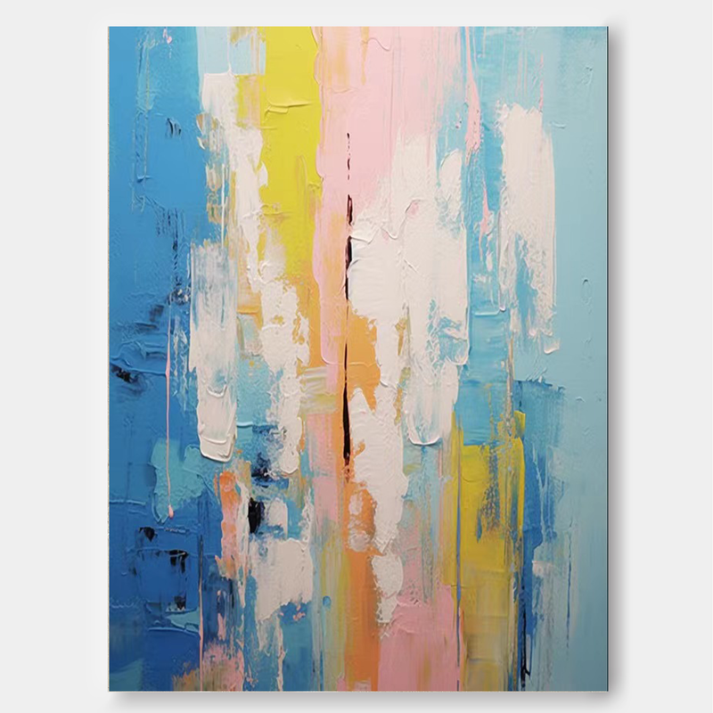 Original Texture Acrylic Painting on Canvas Abstract Colorful Geometric Painting Modern Wall Art Living Room