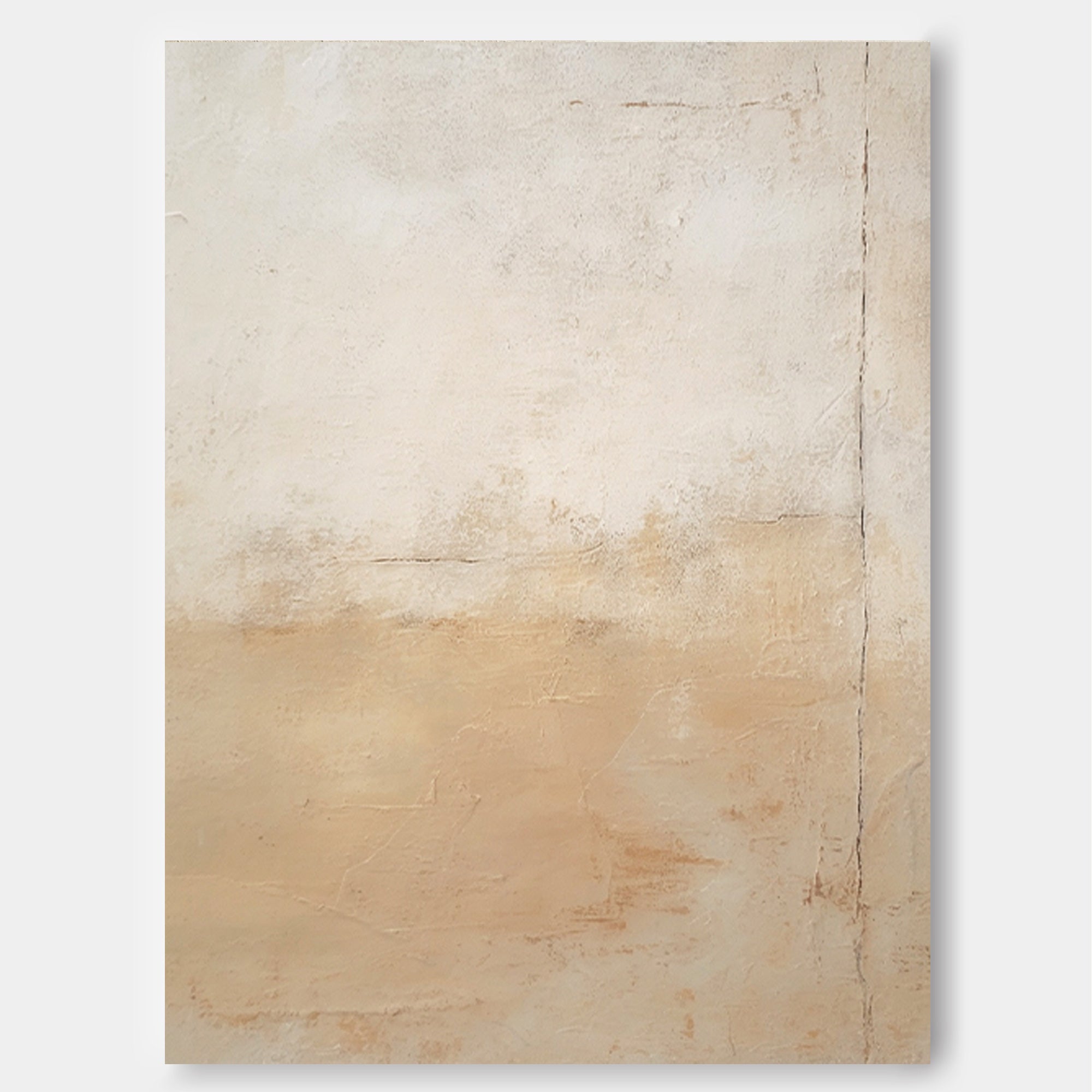 Beige Abstract Minimalist Wall Art Abstract impressionism Art Large Acrylic Abstract Artwork