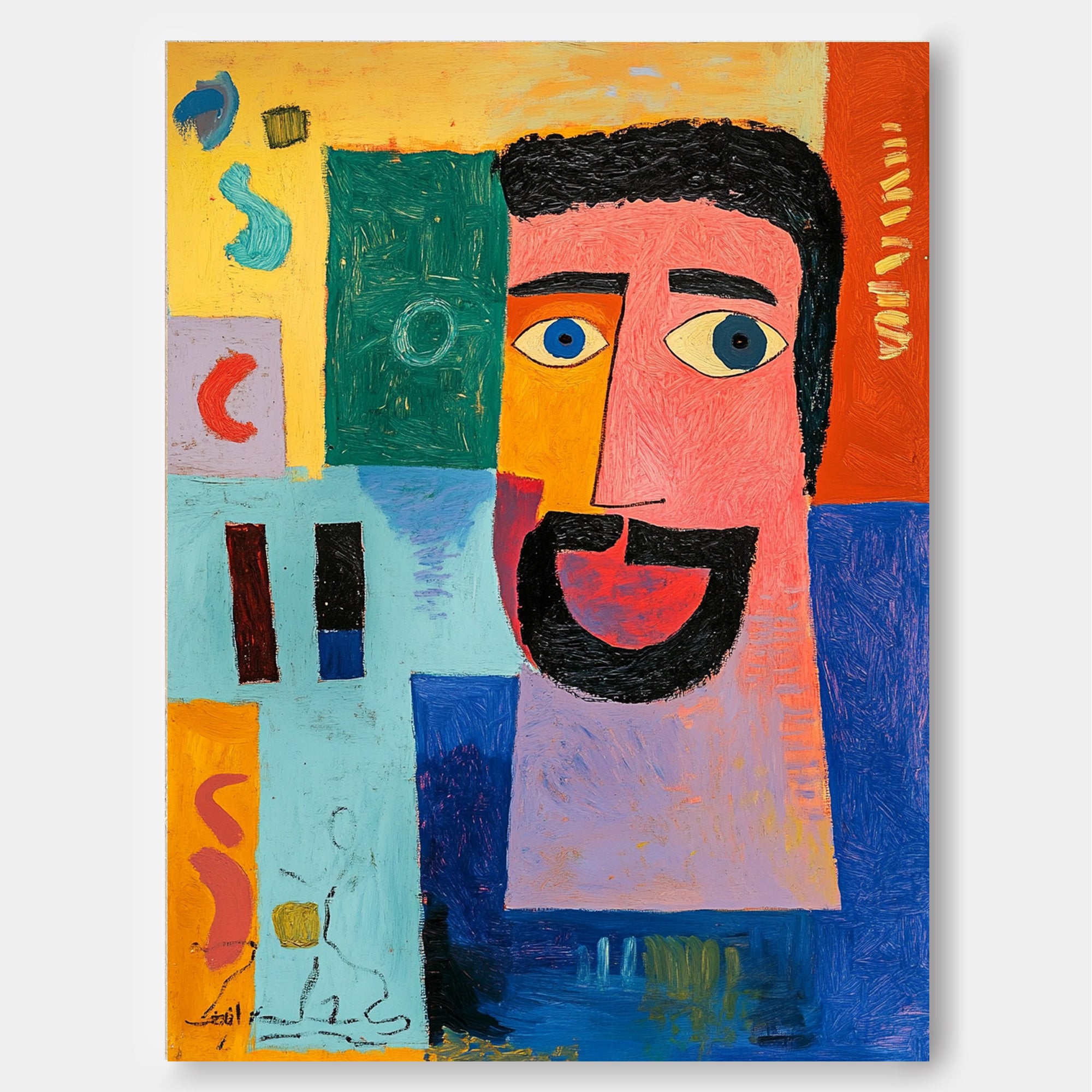 Original High Aaturation Painting Acrylic painting  Abstract Portrait Wall Art Fashion Art Home Decor