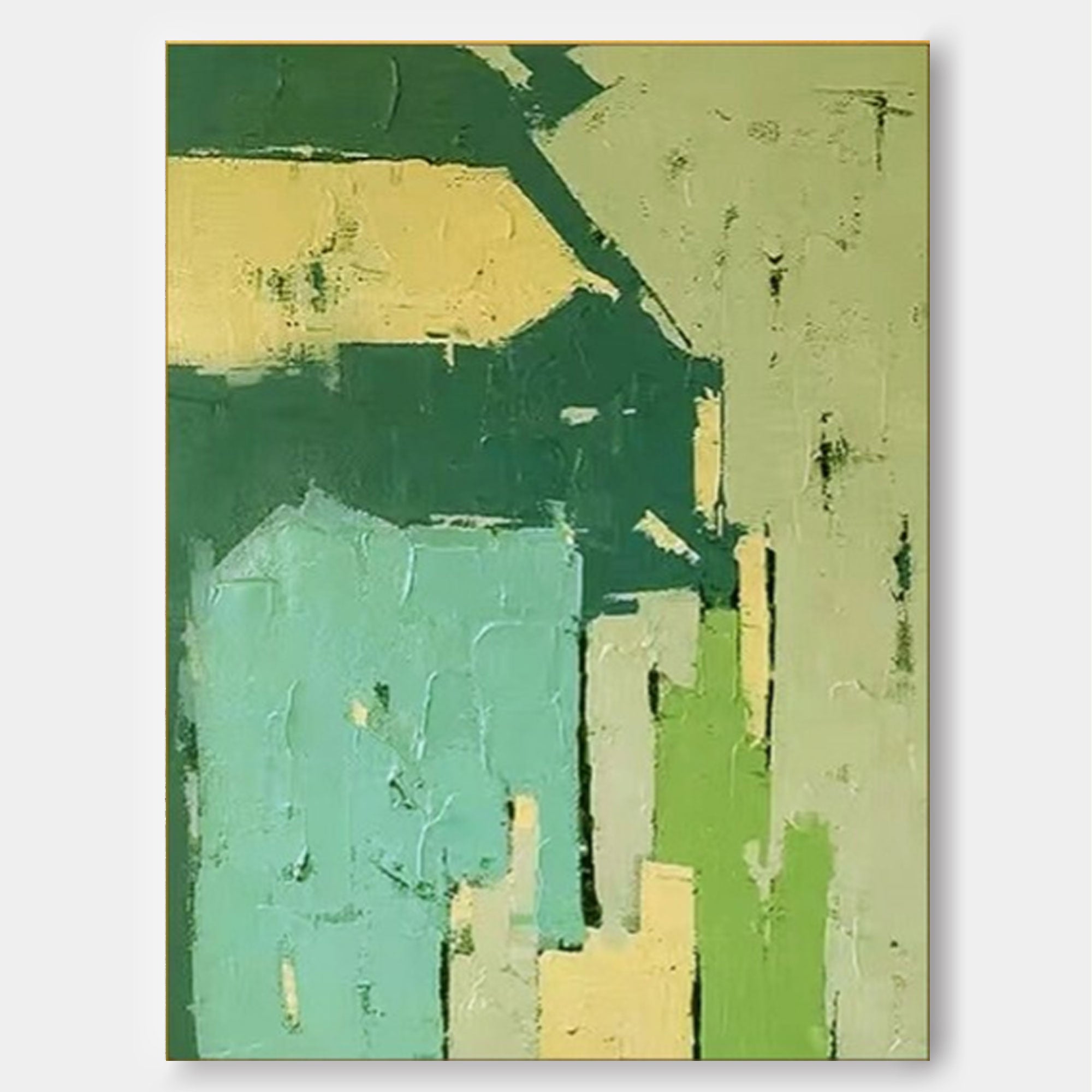 Abstract Texture Green Painitng Large Knife Wall Art Abstract Canvas Art Modern Home Decor