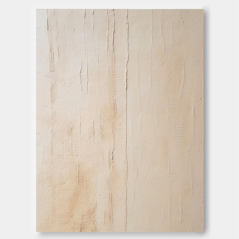 Texture Beige Minimalist Oil Painting On Canvas Large Abstract Original Vintage Wall Art Home Decor
