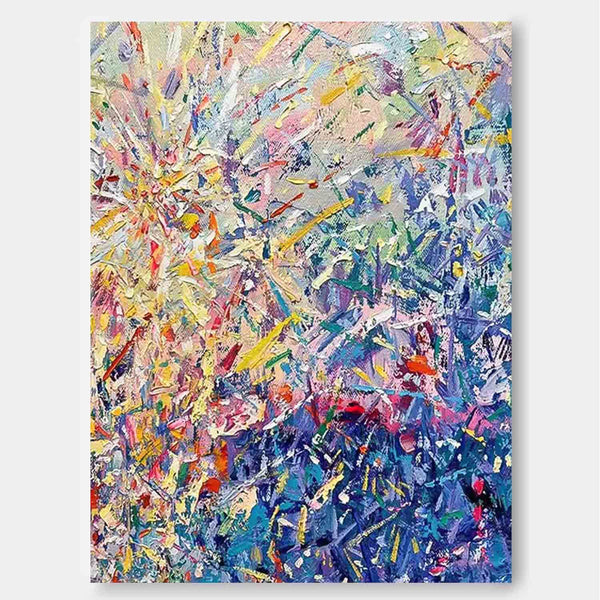 Colorful Fireworks Abstract Acrylic Painting On Canvas Contemporary Cute Fireworks Wall Art On Sale