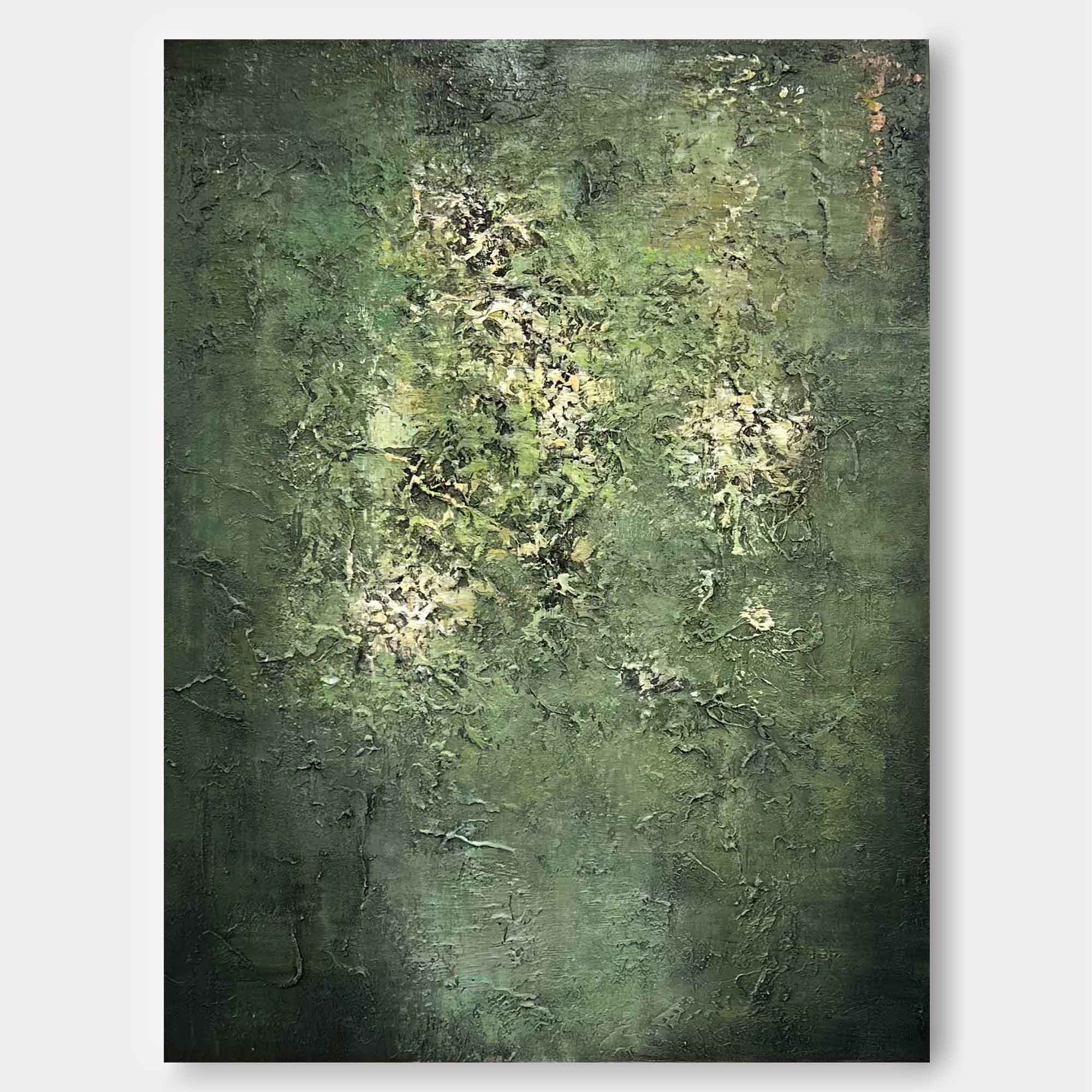 Green Modern Wall Art Large Original Texture Abstract Oil Painting On Canvas For Living Room