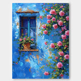 Large Textured Art Flowers On The Building Acrylic Painting Canvas Original Floral Painting Home Decor