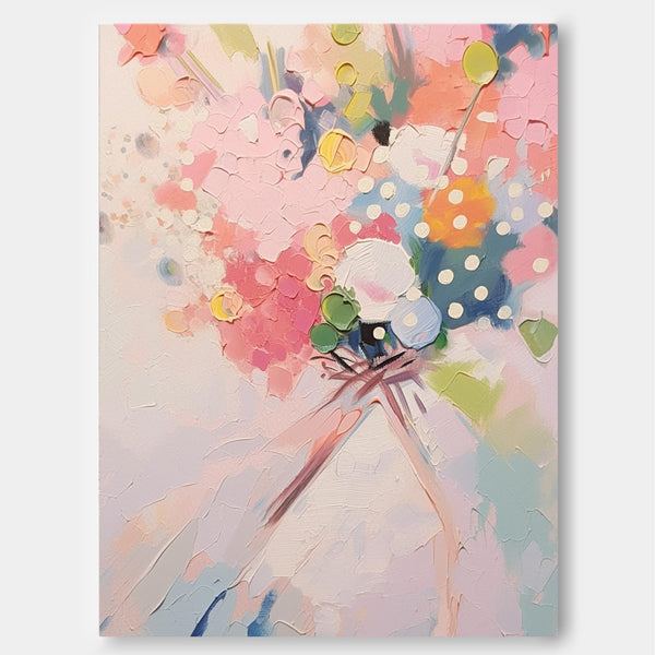 Colorful Abstract Bouquet Acrylic Painting Large Modern Texture Wall Art Original Canvas Oil Painting Suitable For Home Decoration Gifts