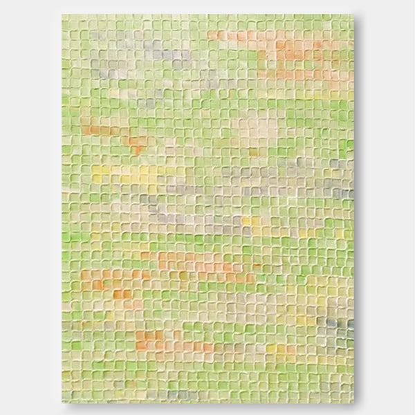 Yellow And Green Abstract Oil Painting on Canvas Modern Texture Wall Art Large Colorful Original Knife Painting Home Decor