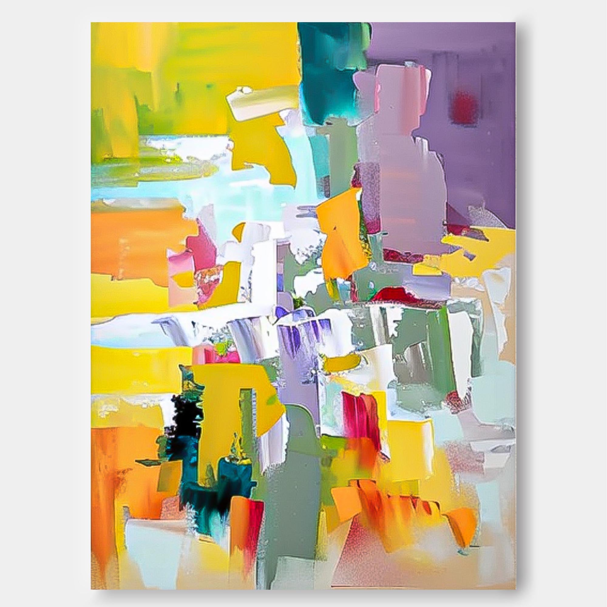 Oversized Abstract Wall Art Contemporary Acrylic Painting For Sale Bright Color Original Artwork Canvas