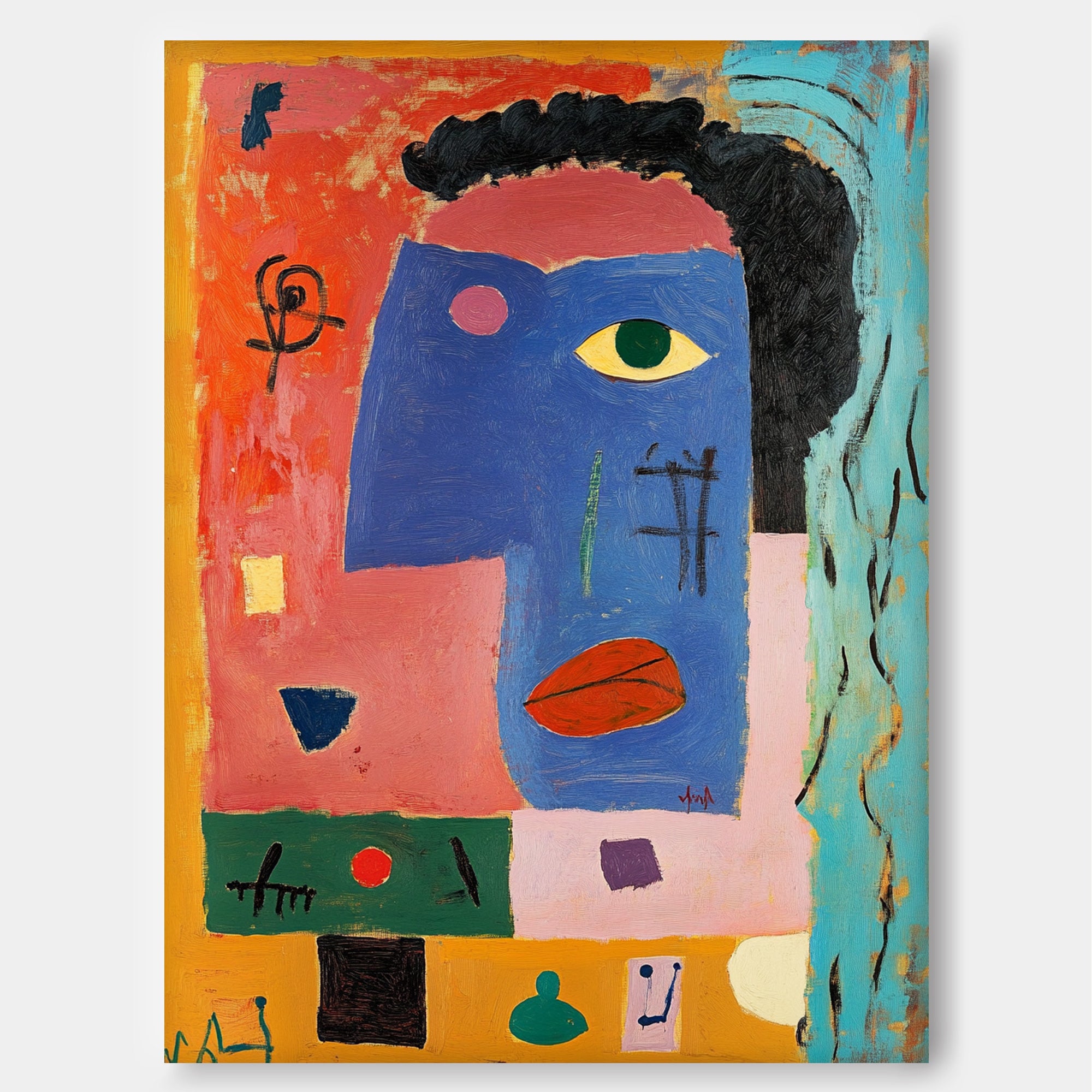 Abstract Portrait Wall Art Original High Aaturation Painting Acrylic painting Fashion Art Home Decor