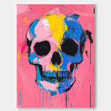 Colorful Original Head Abstract Wall Large Acrylic Painting Lovely Skeleton Painting Art Unique Home Decor