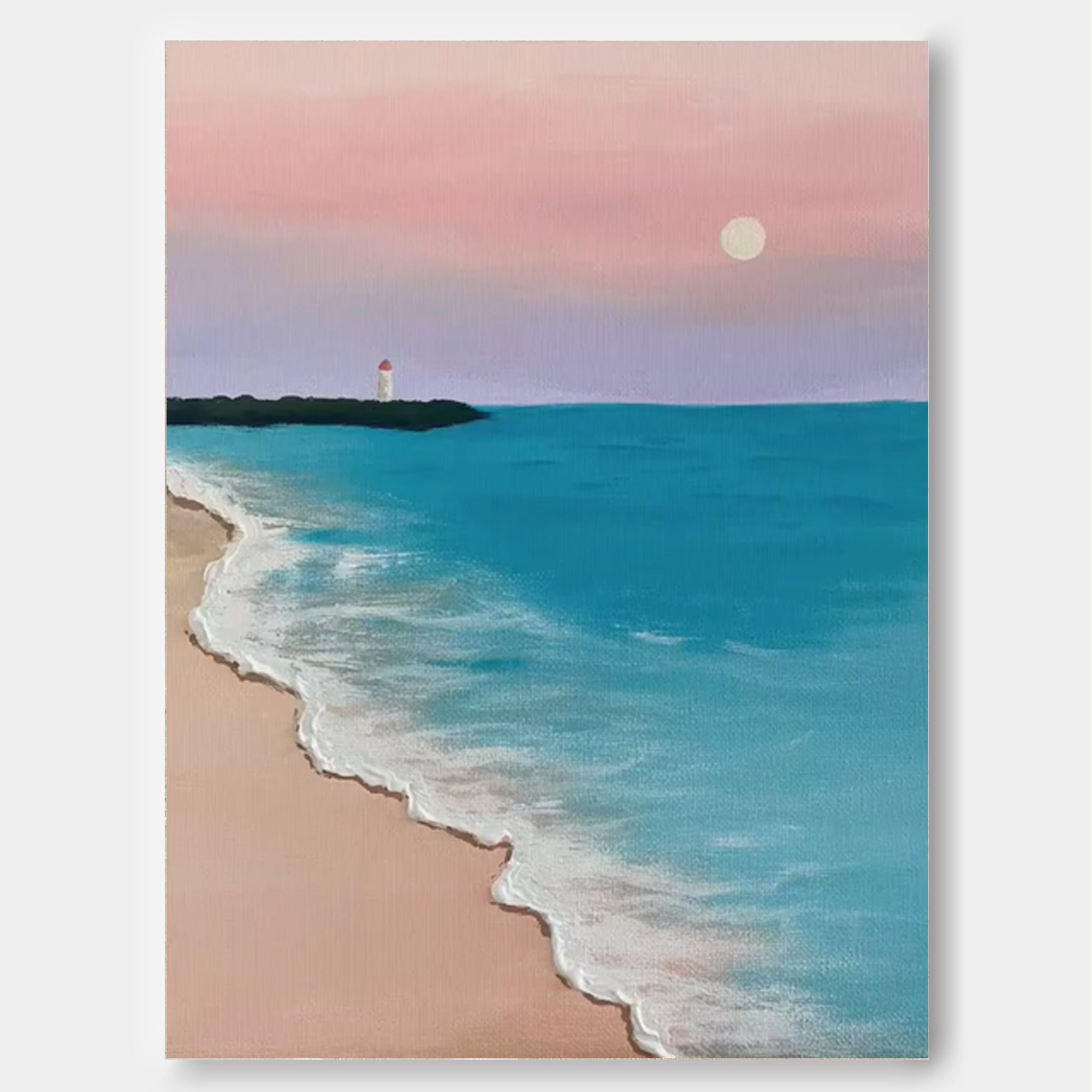 Blue And Pink Texture Ocean Abstract Oil Painting Large Ocean Original Painting On Canvas Modern Wall Art Living Room Decor