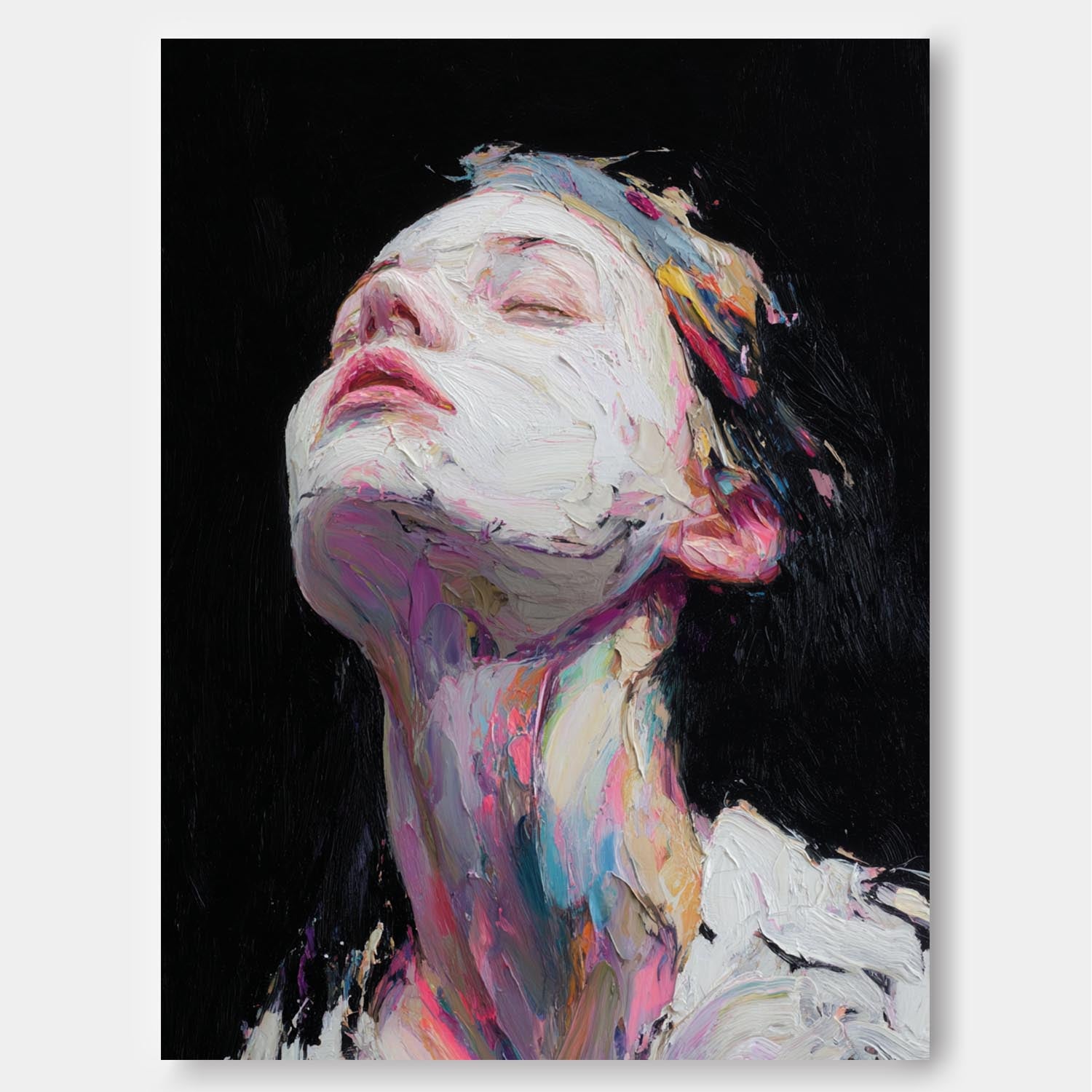 Modern Pop Wall Decor For Home Color Splatter Female Art Vibrant with Abstract Expressionism Style