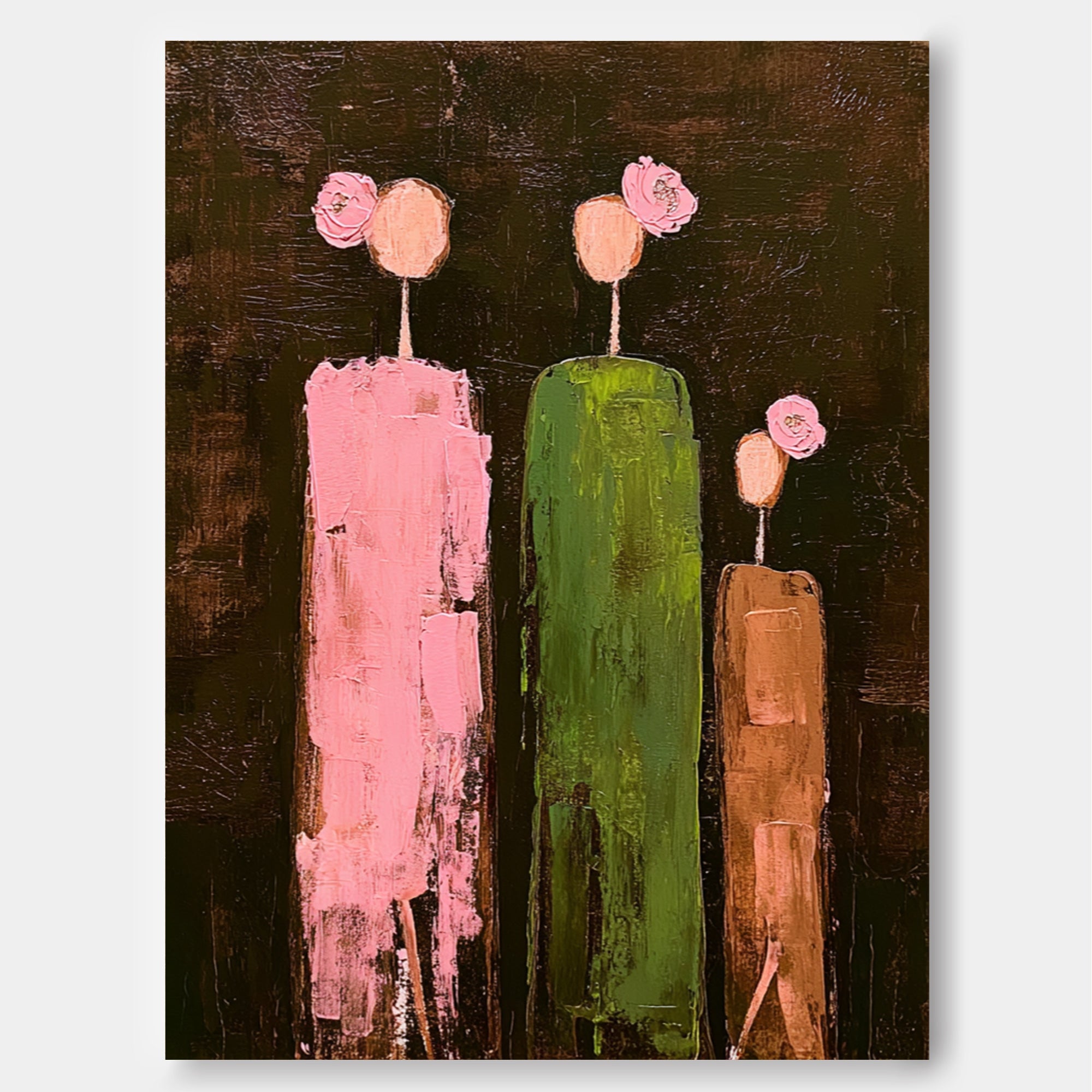 Textured Original Abstract Family Wall Art Unique Modern Decor with Soft Tones For Cozy Living Spaces