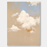 Large Cloud Painting On Canvas Abstract Cloud Oil Painting Warm Color Cloudiness Texture Framed Artwork