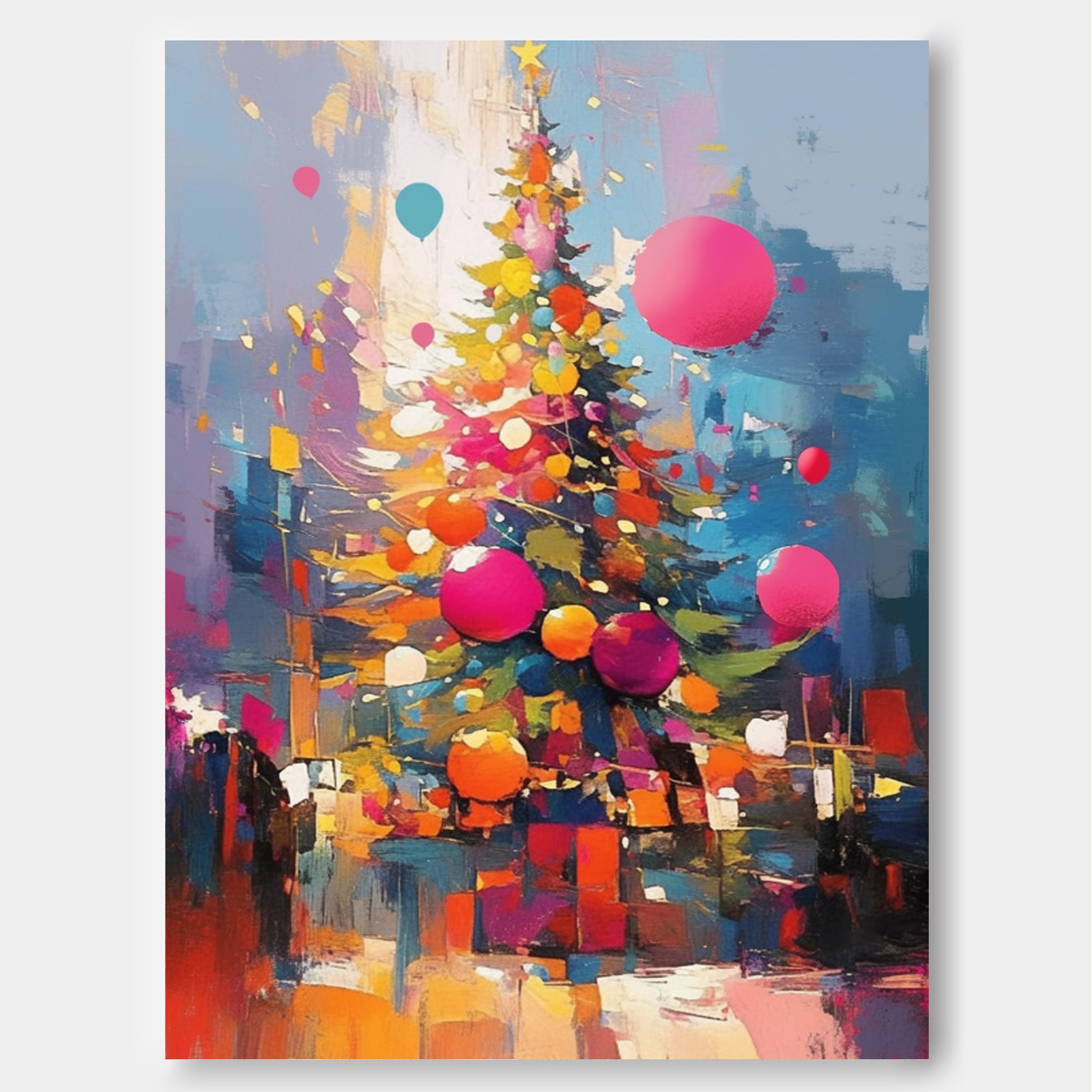 Exquisite Dreamy Acrylic Painting Original Christmas Tree Painting Texture Abstract Christmas Tree Art Home Decor