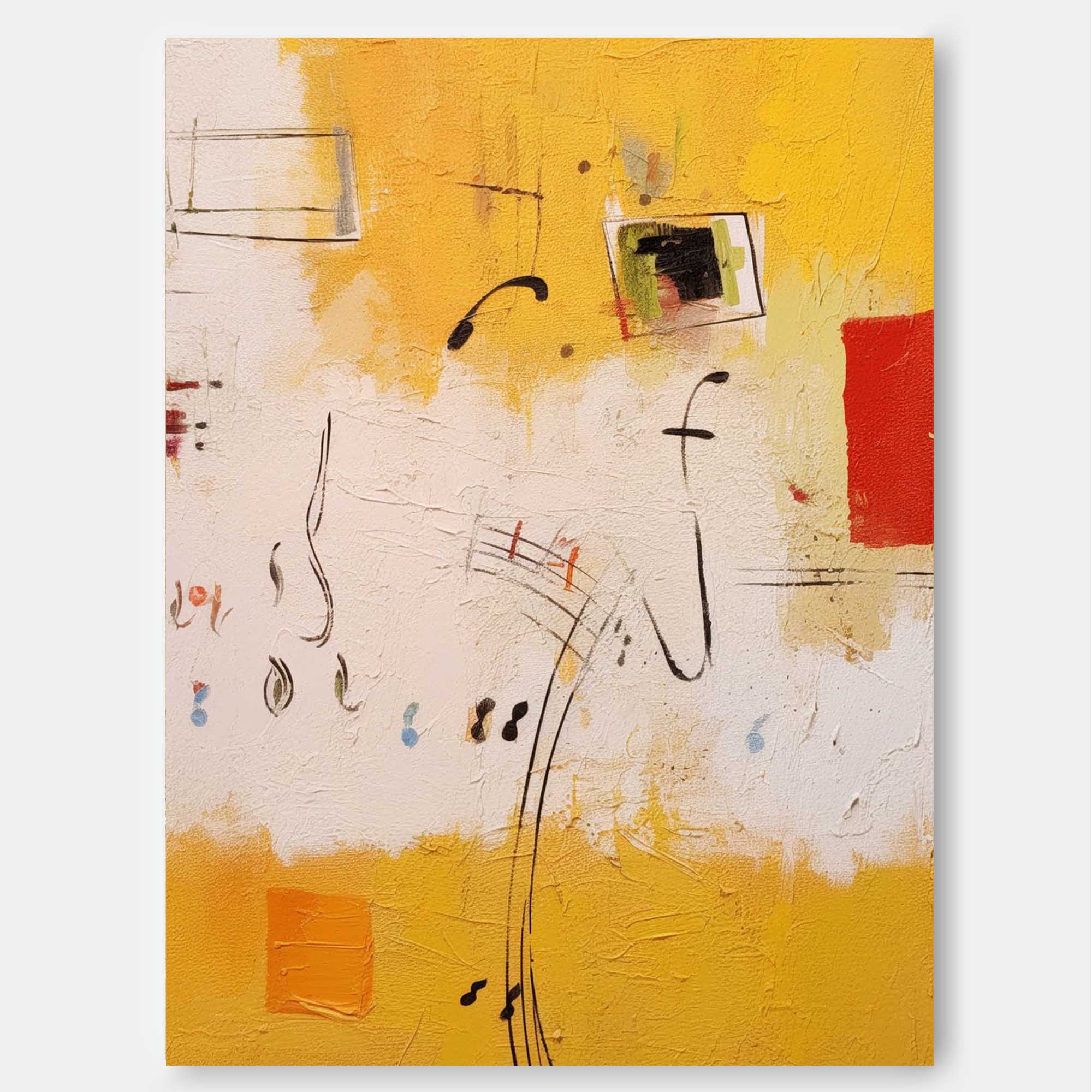 Vibrant Yellow acrylic Painting Large Modern Abstract Wall Art Original Oil Painting on Canvas for Home Decor Gifts