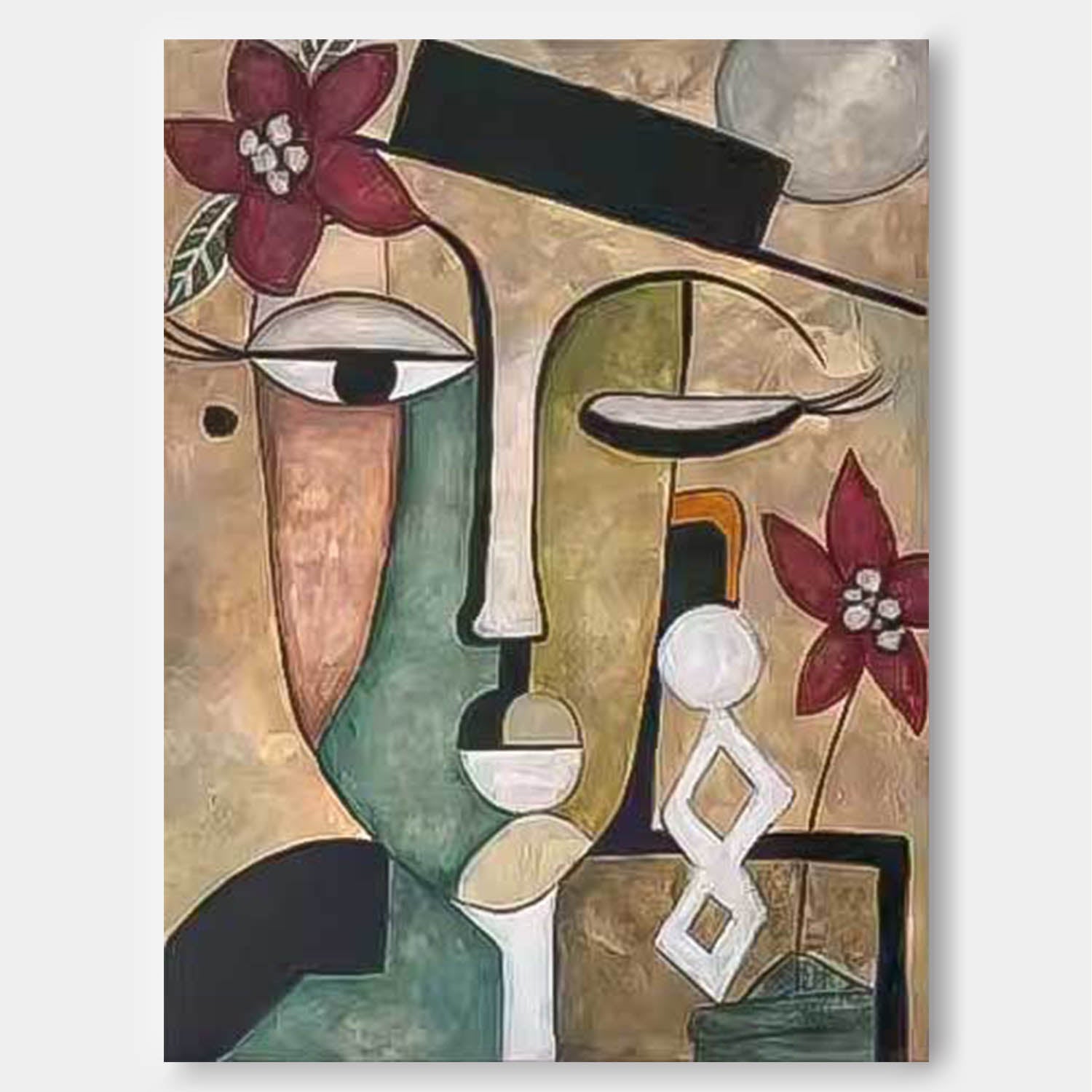 Abstract People oil Painting On Canvas Original Funny Face Wall Art Modern Painting Home Decor