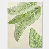 Original Texture Leaves Artwork Green Leaves Oil Painting On Canvas Oversize For Living Room